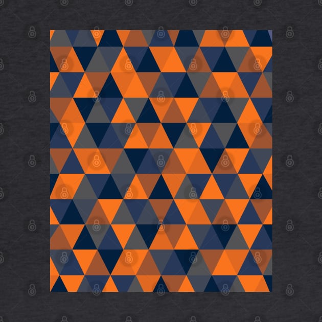 Orange and Blue Geometric Pattern by OneThreeSix